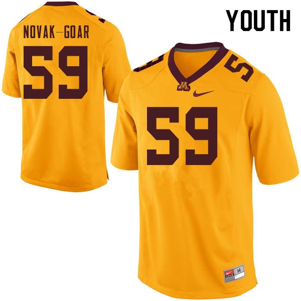 Youth #59 Connor Novak-Goar Minnesota Golden Gophers College Football Jerseys Sale-Gold
